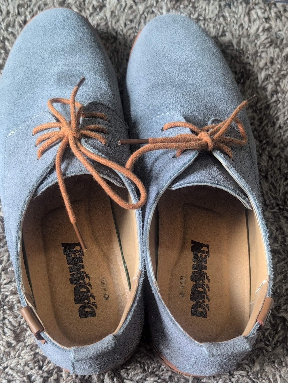 Dr. Scholl's Light Blue Suede Chukka Boots with Brown Laces